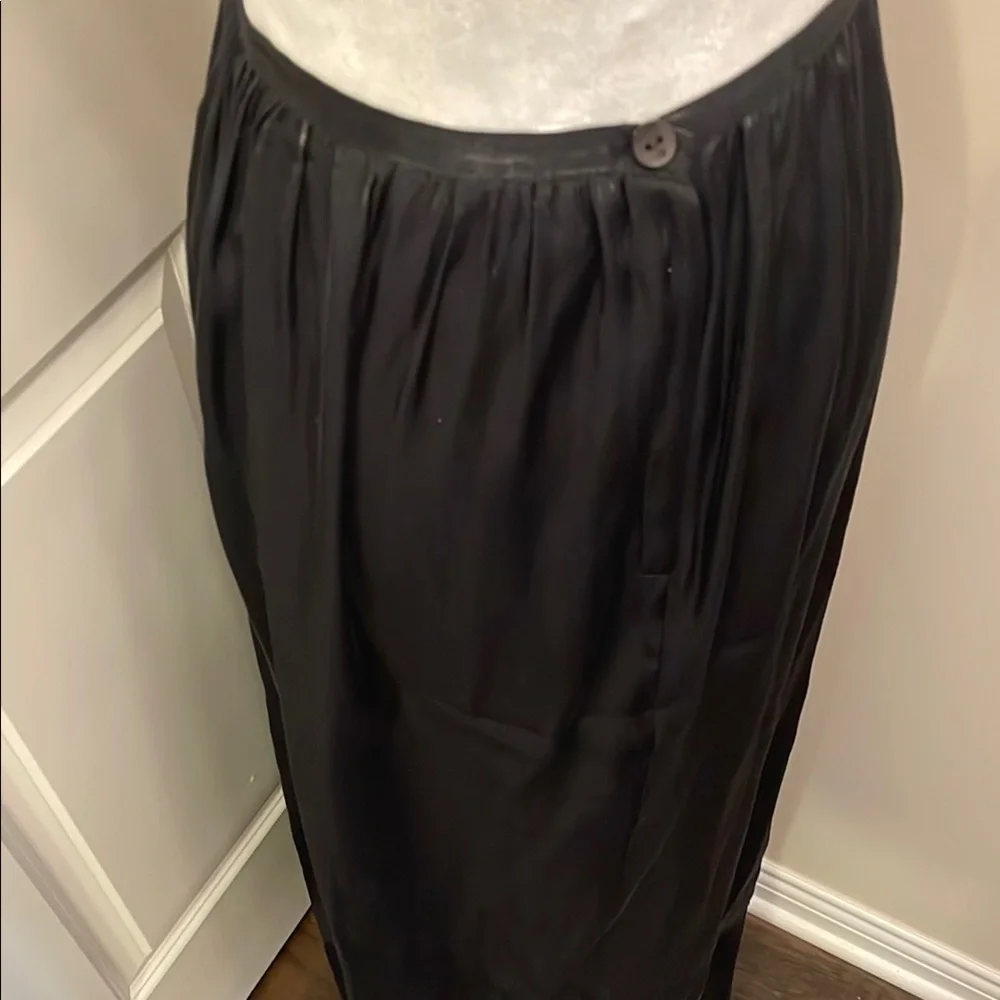Brannan Studio San Francisco Black Pleated Maxi Skirt elastic waist size 16